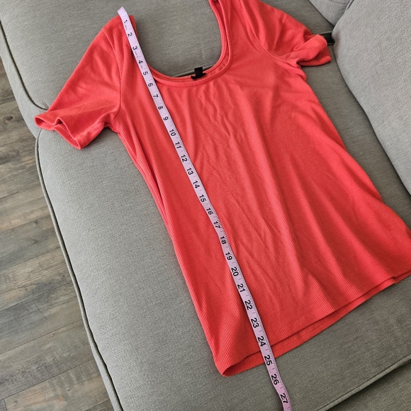 J crew red scoop neck top stretch short sleeves tee blouse - Picture 11 of 12